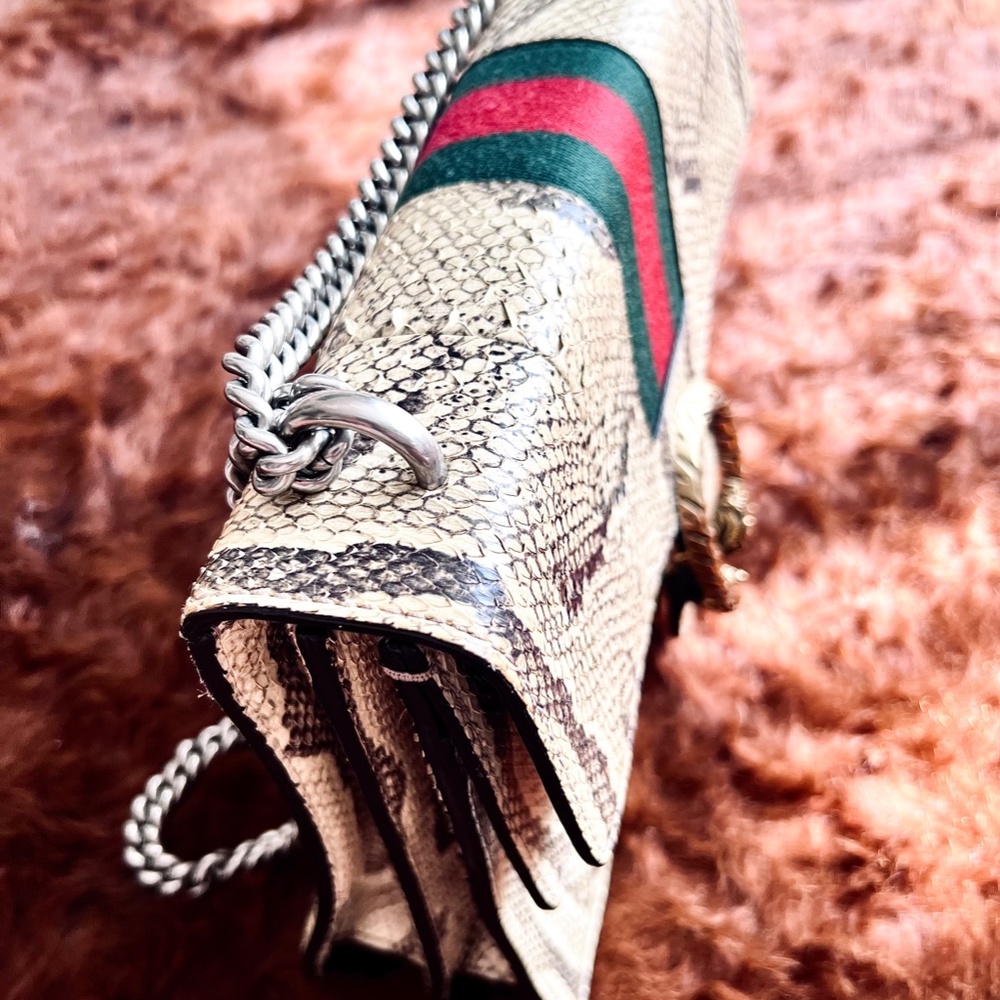 Dionysus Medium Multicolor Beige Python Leather S… - image 7